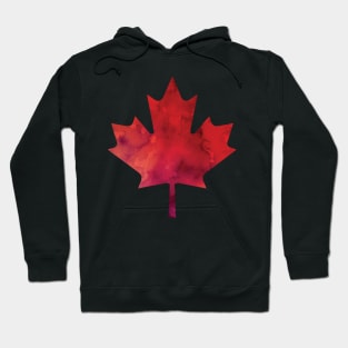 Canada Day Watercolour Maple Leaf Pattern Hoodie